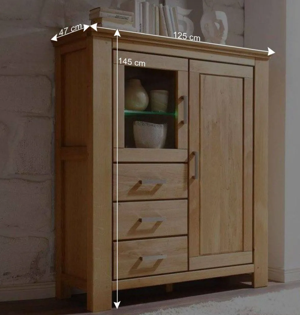 Wohnen Wohnwände<Wohnzimmer Wohnwand Ladressa aus Wildeiche geölt und gewachst (vierteilig)
