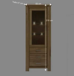 Wohnen Wohnwände<Wohnzimmer Wohnwand Ladressa aus Wildeiche geölt und gewachst (vierteilig)