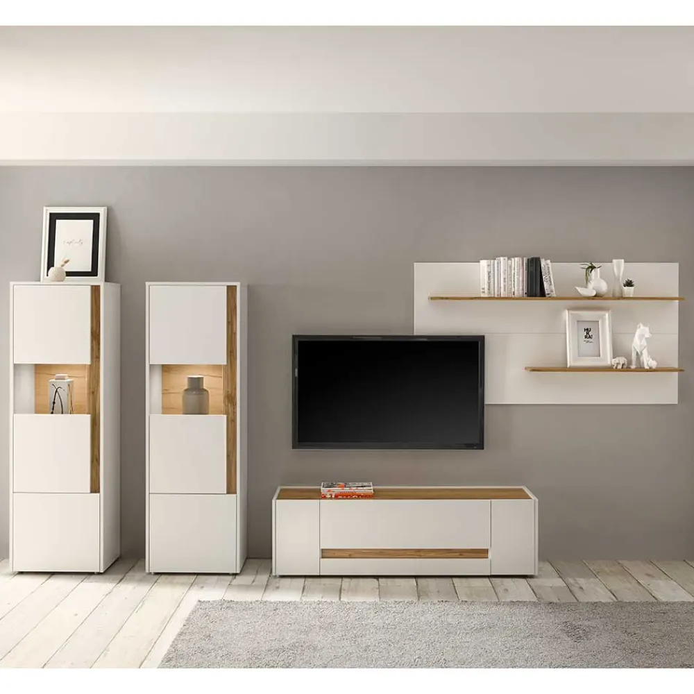 Wohnen Wohnwände<Wohnzimmer Wohnwand Set - Nonessia (vierteilig)