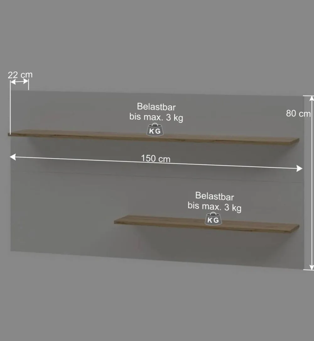 Wohnen Wohnwände<Wohnzimmer Wohnwand Set - Nonessia (vierteilig)