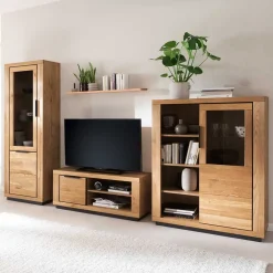 Wohnen Wohnwände<Wohnzimmer Wohnwand teilmassiv - Vlacoma (vierteilig)