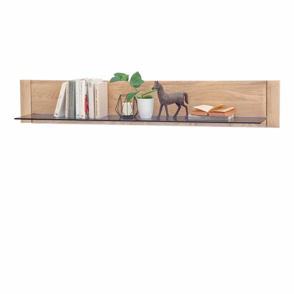 Wohnen Wohnwände<Wohnzimmer Wohnwand Vernella aus Massivholz (vierteilig)