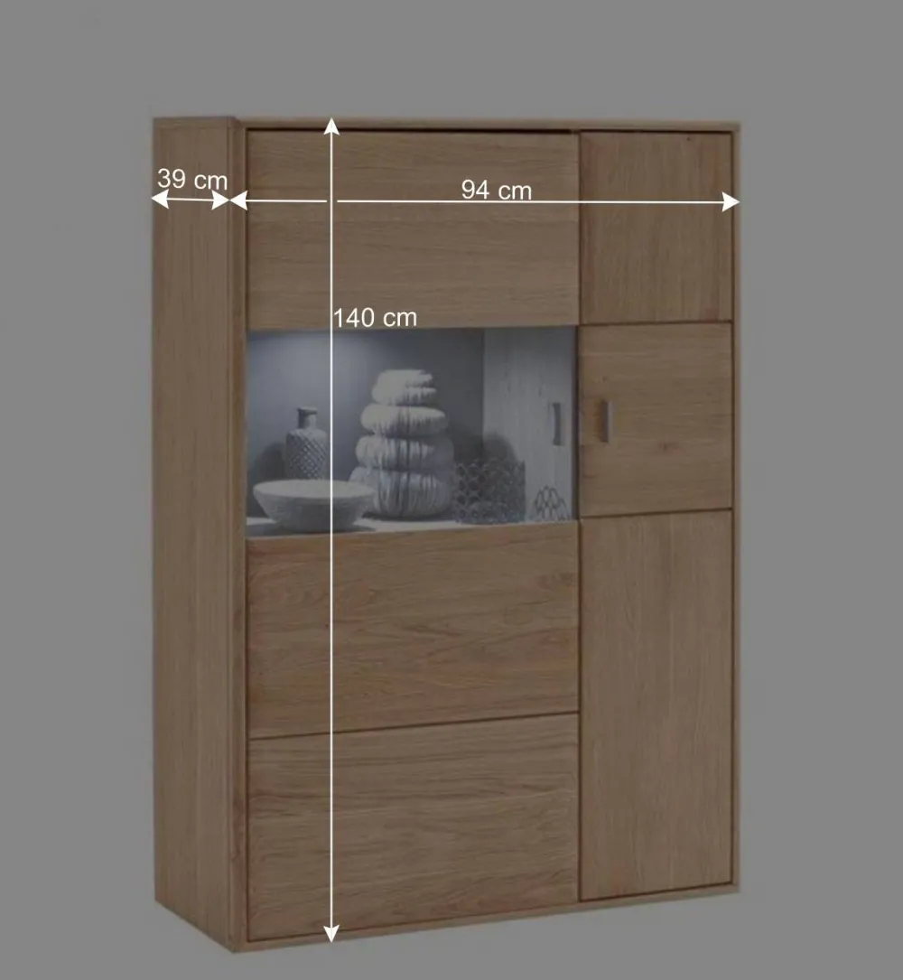 Wohnen Wohnwände<Wohnzimmer Wohnwand Vernella aus Massivholz (vierteilig)