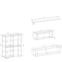 Wohnen Wohnwände<Wohnzimmer Wohnwandmöbel Kombi - Ahilav (vierteilig)