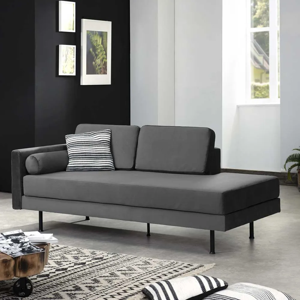 Wohnen Sofas<Wohnzimmercouch in Anthrazit Samtvelours - Ronin
