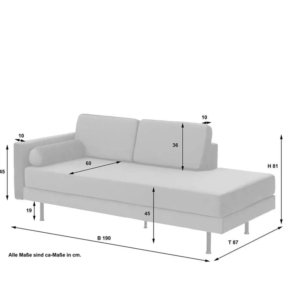 Wohnen Sofas<Wohnzimmercouch in Anthrazit Samtvelours - Ronin