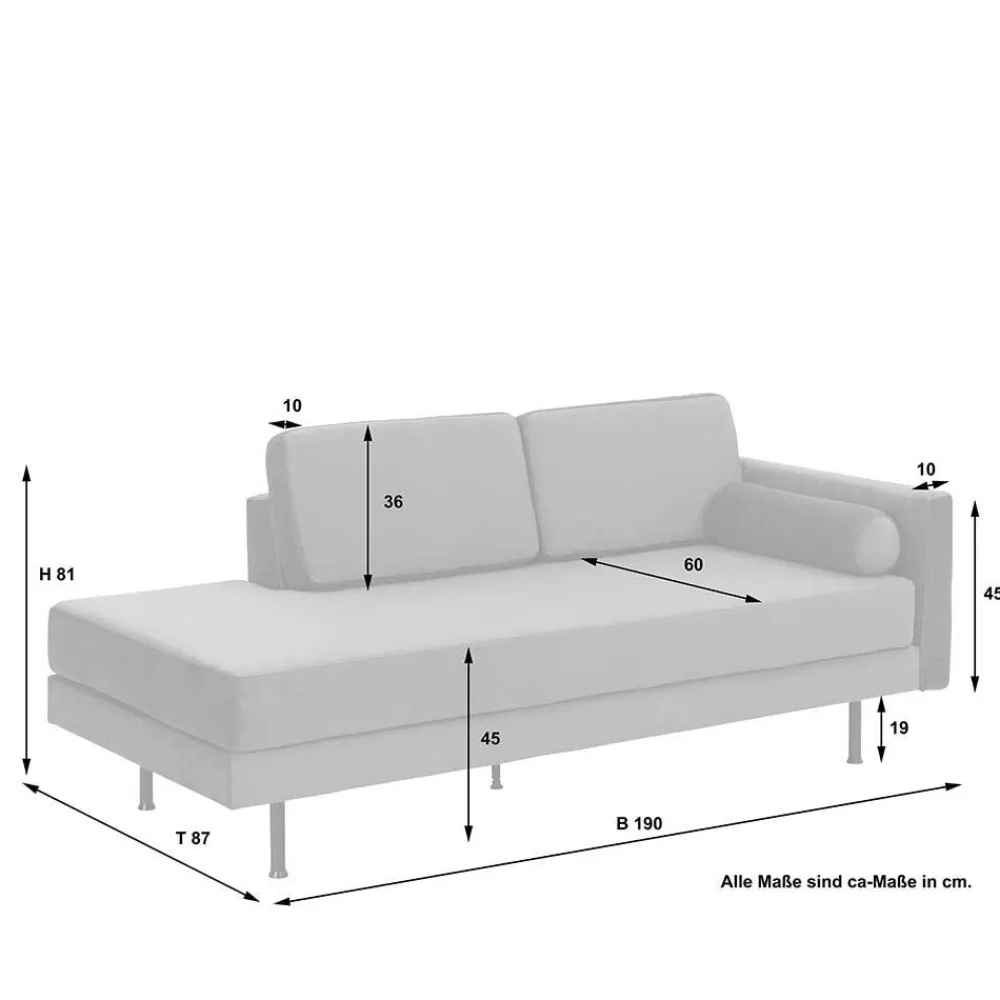 Wohnen Sofas<Wohnzimmercouch in Anthrazit Samtvelours - Ronin