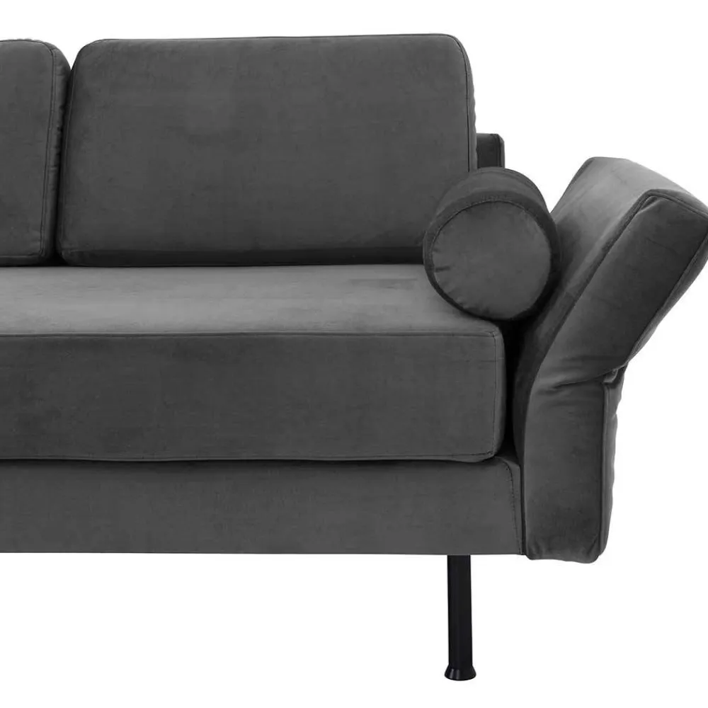 Wohnen Sofas<Wohnzimmercouch in Anthrazit Samtvelours - Ronin