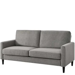Wohnen Sofas<Wohnzimmercouch in Hellgrau Stoffbezug - Katja