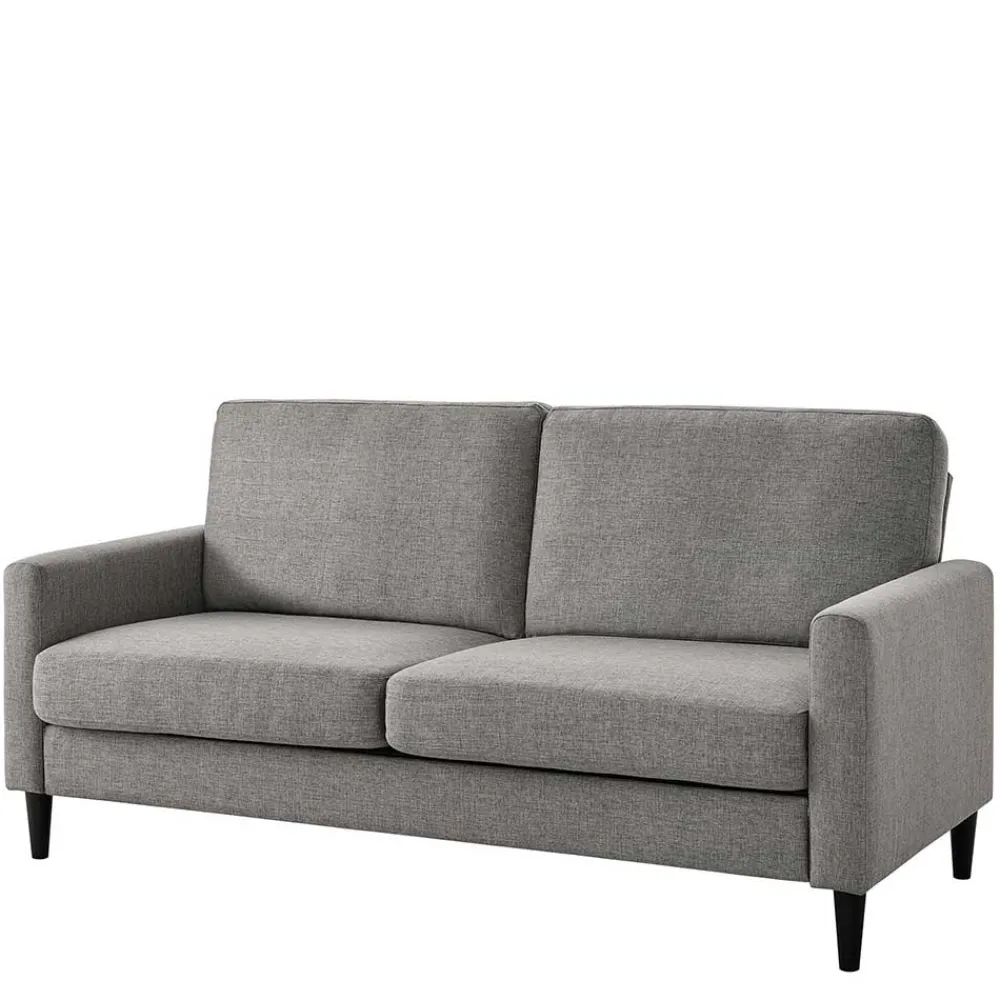 Wohnen Sofas<Wohnzimmercouch in Hellgrau Stoffbezug - Katja