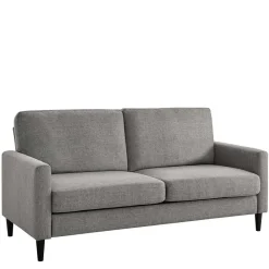 Wohnen Sofas<Wohnzimmercouch in Hellgrau Stoffbezug - Katja