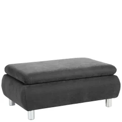Wohnen Hocker<Wohnzimmerhocker in Anthrazit mit Chrom - Venezia
