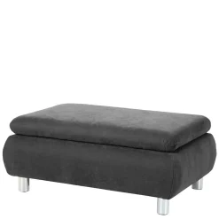 Wohnen Hocker<Wohnzimmerhocker in Anthrazit mit Chrom - Venezia