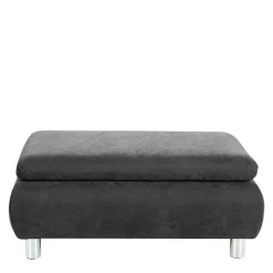 Wohnen Hocker<Wohnzimmerhocker in Anthrazit mit Chrom - Venezia