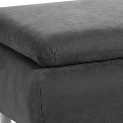 Wohnen Hocker<Wohnzimmerhocker in Anthrazit mit Chrom - Venezia