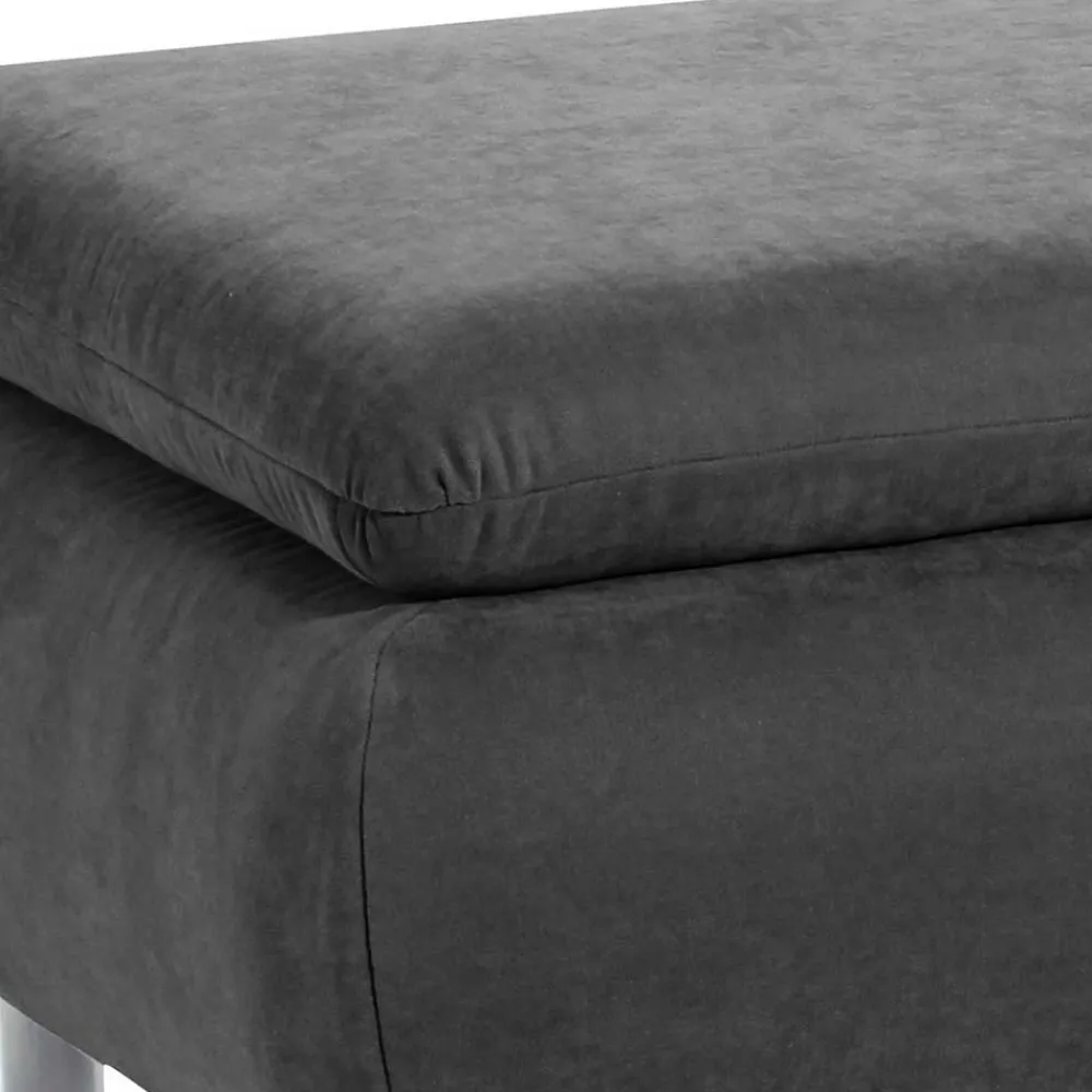 Wohnen Hocker<Wohnzimmerhocker in Anthrazit mit Chrom - Venezia