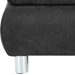 Wohnen Hocker<Wohnzimmerhocker in Anthrazit mit Chrom - Venezia