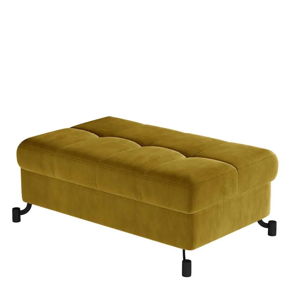 Wohnen Hocker<Wohnzimmerhocker mit Truhe in Senfgelb Samt - Candyon