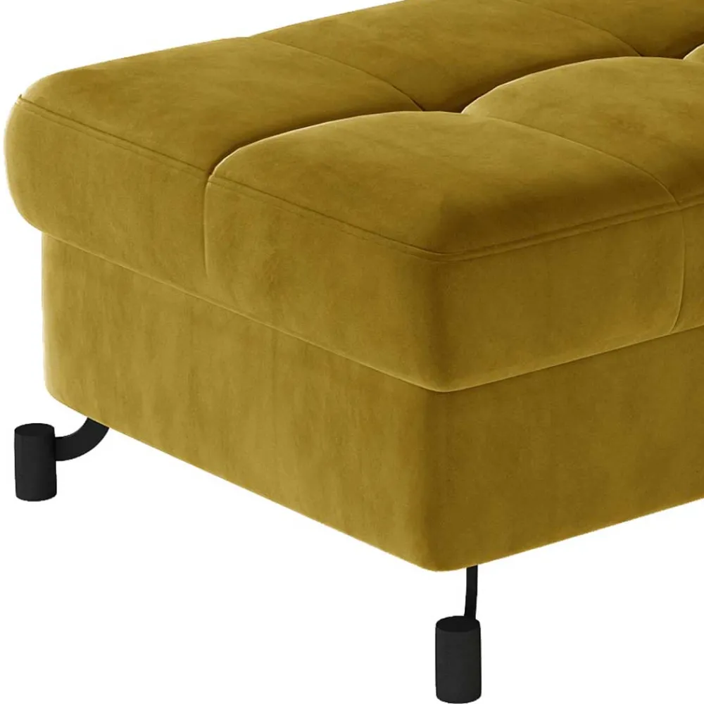Wohnen Hocker<Wohnzimmerhocker mit Truhe in Senfgelb Samt - Candyon