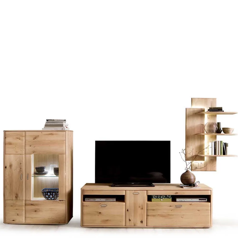 Wohnen Wohnwände<Wohnzimmermöbel Set aus Holz - Destal (dreiteilig)
