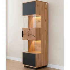 Wohnen Vitrinen<Wohnzimmerschrank aus Eiche und Glas - Masicuri