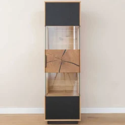 Wohnen Vitrinen<Wohnzimmerschrank aus Eiche und Glas - Masicuri