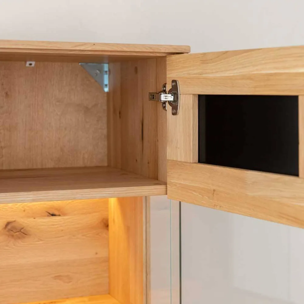 Wohnen Vitrinen<Wohnzimmerschrank aus Eiche und Glas - Masicuri