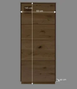 Wohnen Vitrinen<Wohnzimmerschrank aus Wildeiche massiv - Millena