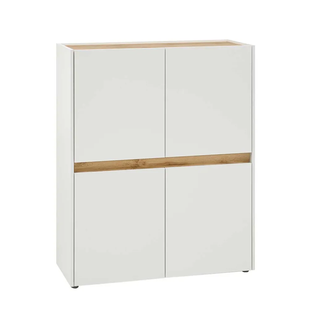 Wohnen Highboards<Wohnzimmerschrank Highboard 4-türig - Nonessia