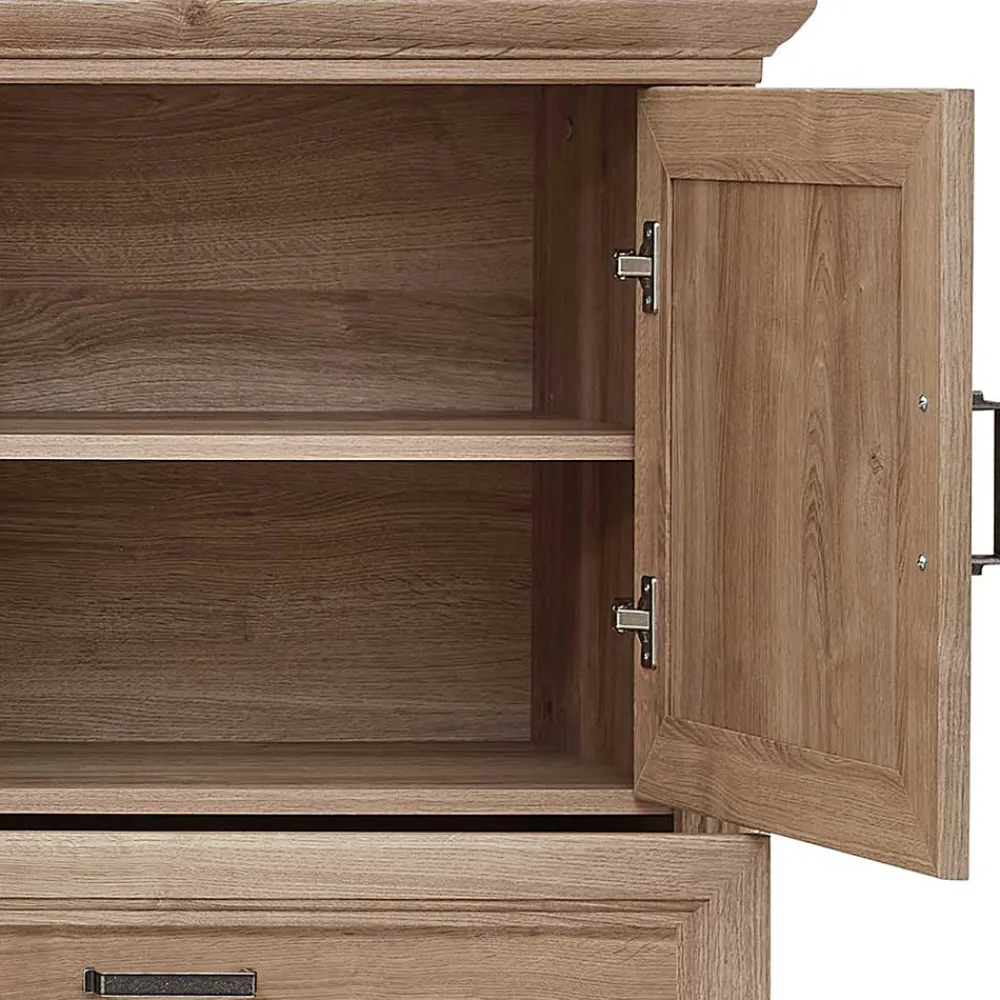 Wohnen Highboards<Wohnzimmerschrank in Eiche Optik mit LED - Barack
