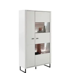 Wohnen Vitrinen<Wohnzimmerschrank in Weiß mit Wildeiche - Varzino