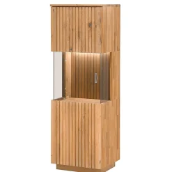 Wohnen Vitrinen<Wohnzimmerschrank in Wildeiche Bianco mit Glas - Nelsons