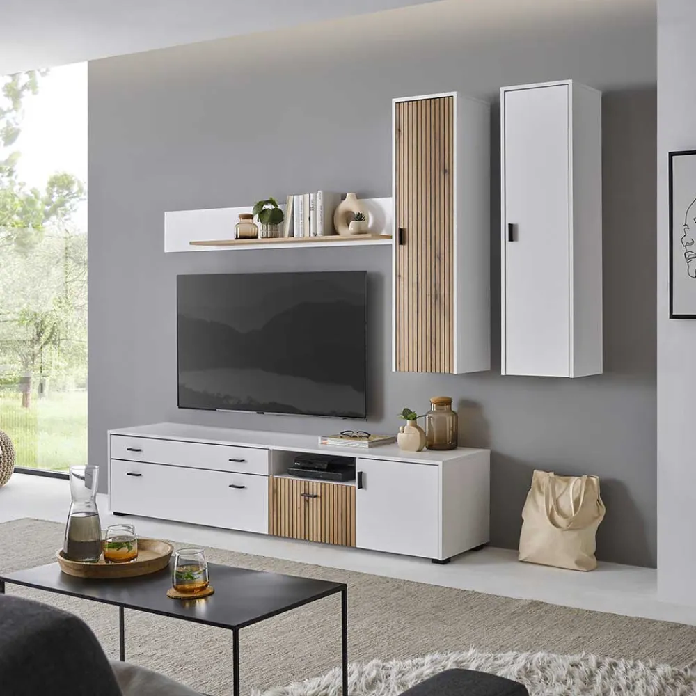 Wohnen Wohnwände<Wohnzimmerschrank Kombi modern - Nenaloro (vierteilig)