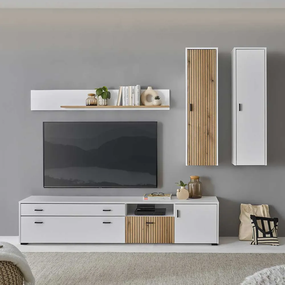 Wohnen Wohnwände<Wohnzimmerschrank Kombi modern - Nenaloro (vierteilig)