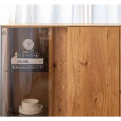 Wohnen Highboards<Wohnzimmerschrank mit Glas und LED Licht - Cocondar