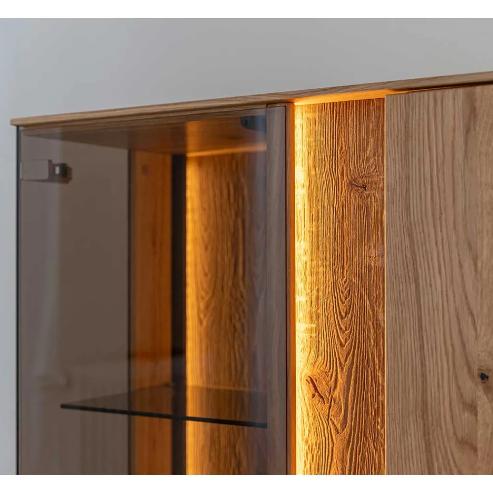 Wohnen Highboards<Wohnzimmerschrank mit Glas und LED Licht - Cocondar