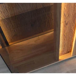 Wohnen Highboards<Wohnzimmerschrank mit Glas und LED Licht - Cocondar