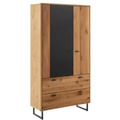 Wohnen Schränke<Wohnzimmerschrank mit Glas Einsatz - 100x186x38 - Flacona