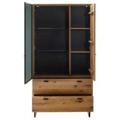 Wohnen Schränke<Wohnzimmerschrank mit Glas Einsatz - 100x186x38 - Flacona
