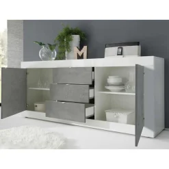 Wohnen Wohnwände<Wohnzimmerschränke in Beton Optik - Narandu (zweiteilig)