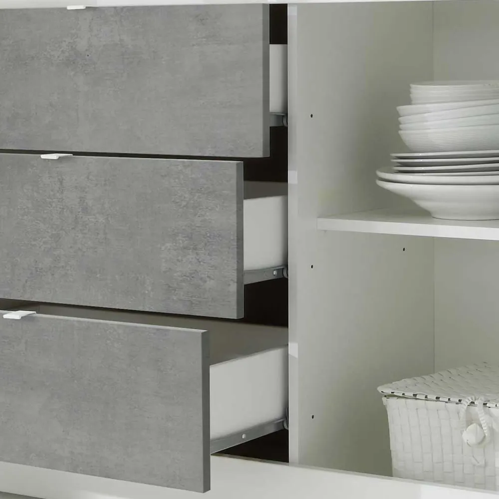 Wohnen Wohnwände<Wohnzimmerschränke in Beton Optik - Narandu (zweiteilig)