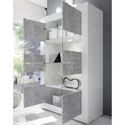 Wohnen Wohnwände<Wohnzimmerschränke in Beton Optik - Narandu (zweiteilig)