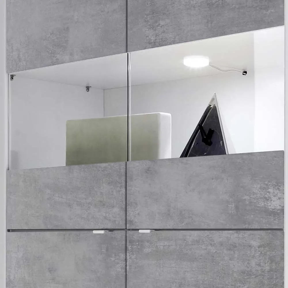 Wohnen Wohnwände<Wohnzimmerschränke in Beton Optik - Narandu (zweiteilig)