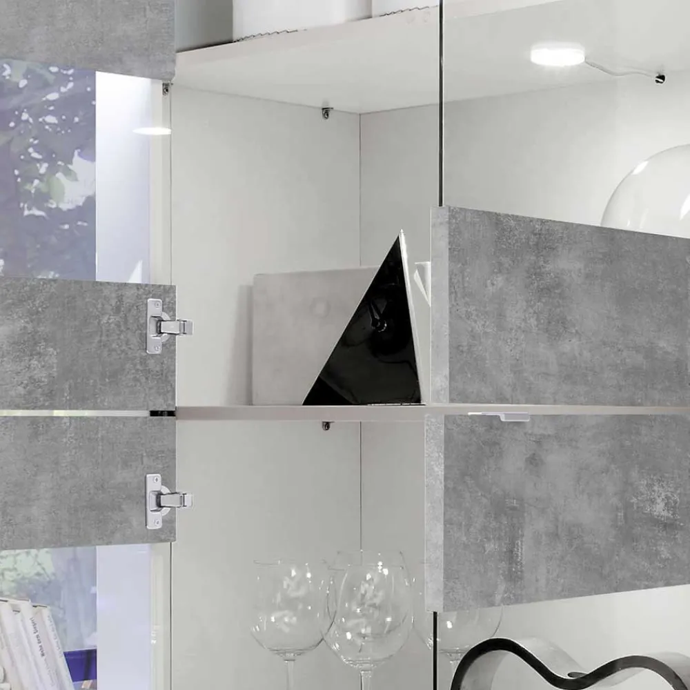 Wohnen Wohnwände<Wohnzimmerschränke in Beton Optik - Narandu (zweiteilig)