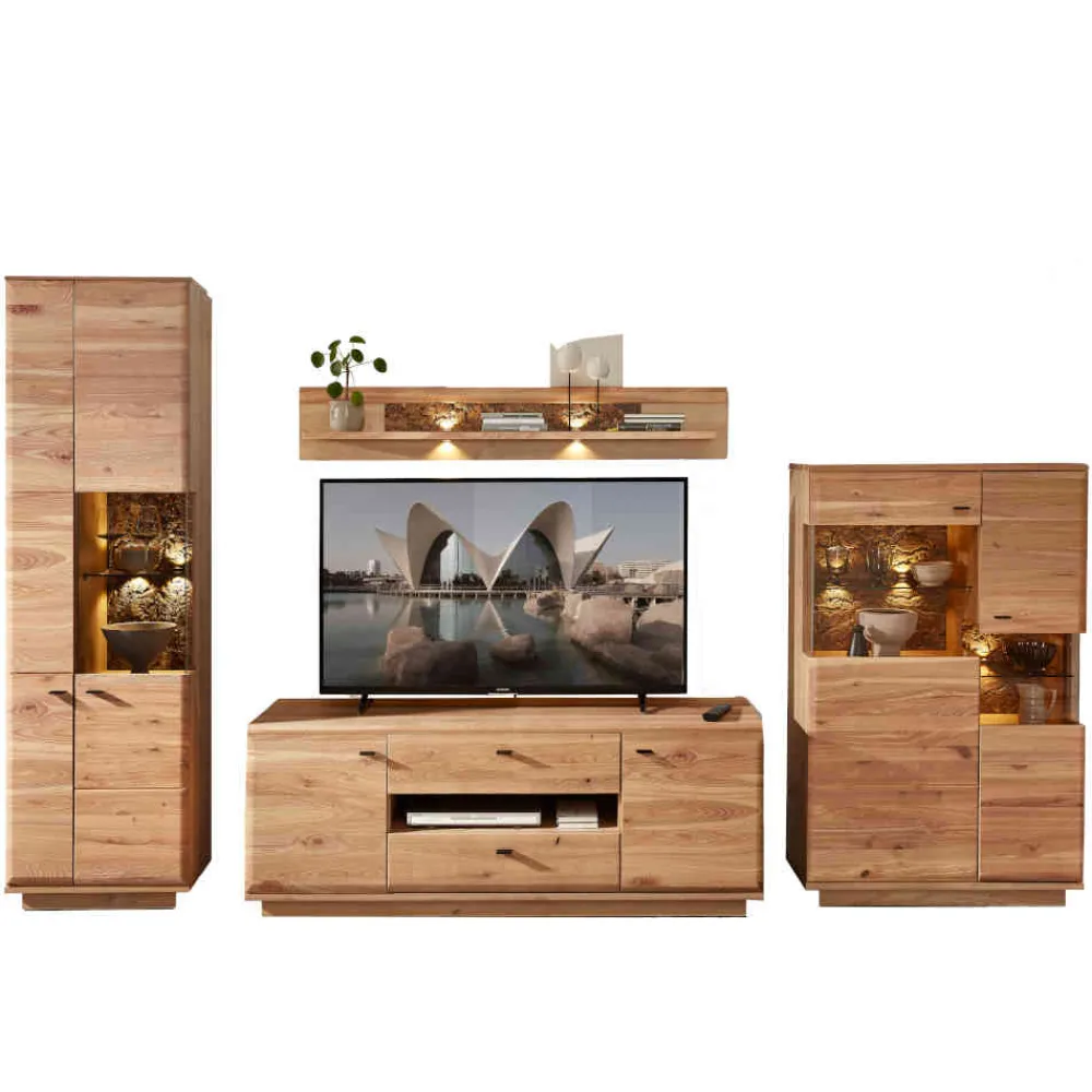 Wohnen Wohnwände<Wohnzimmerschränke und Regal Set - Cassna (vierteilig)