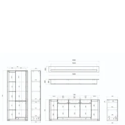 Wohnen Wohnwände<Wohnzimmerschränke und Wandboard Set - Adejano (dreiteilig)