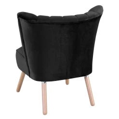 Wohnen Sessel<Wohnzimmersessel in Schwarz Samtvelours - Vulias