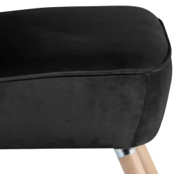 Wohnen Sessel<Wohnzimmersessel in Schwarz Samtvelours - Vulias