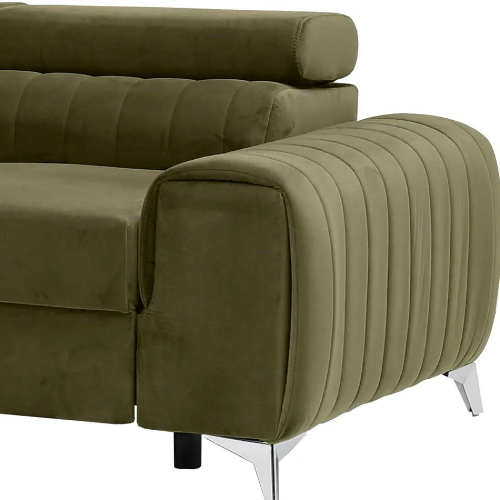 Wohnen Sofas<Wohnzimmersofa mit Bettfunktion in Oliv Grün - Vultaco