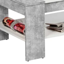 Wohnen Tische<Wohnzimmertisch mit Schublade & Ablage in Beton NB - Cadylica
